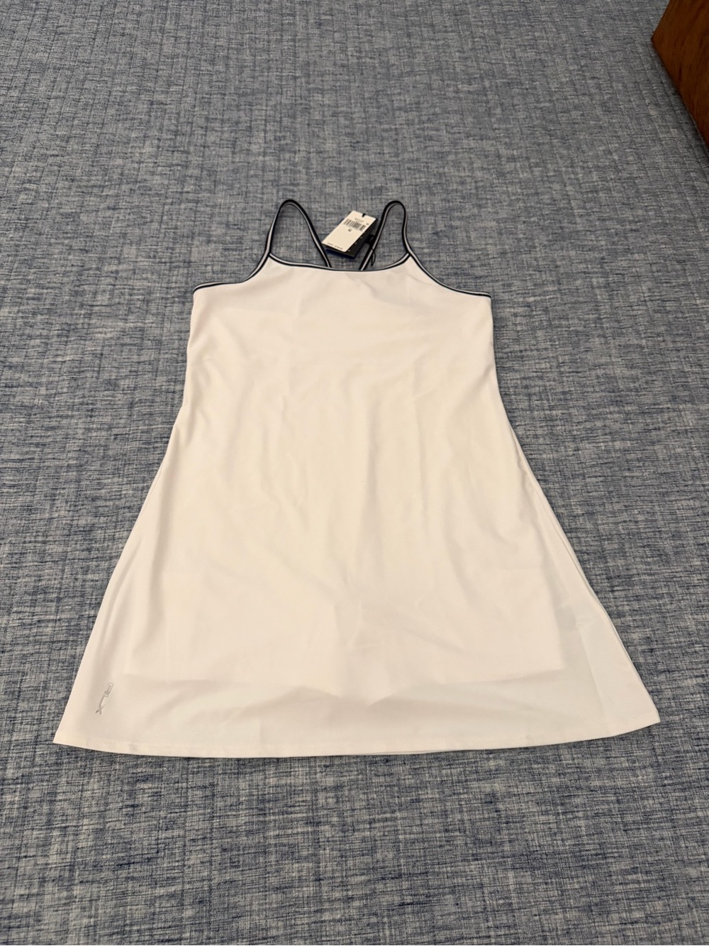 RLX Ralph Lauren White Slip Dress with Navy Trim